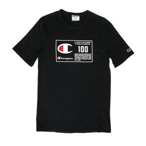 CHAMPION Black 100 Years Behind the Label Heritage Tee Special Edition Men's M
